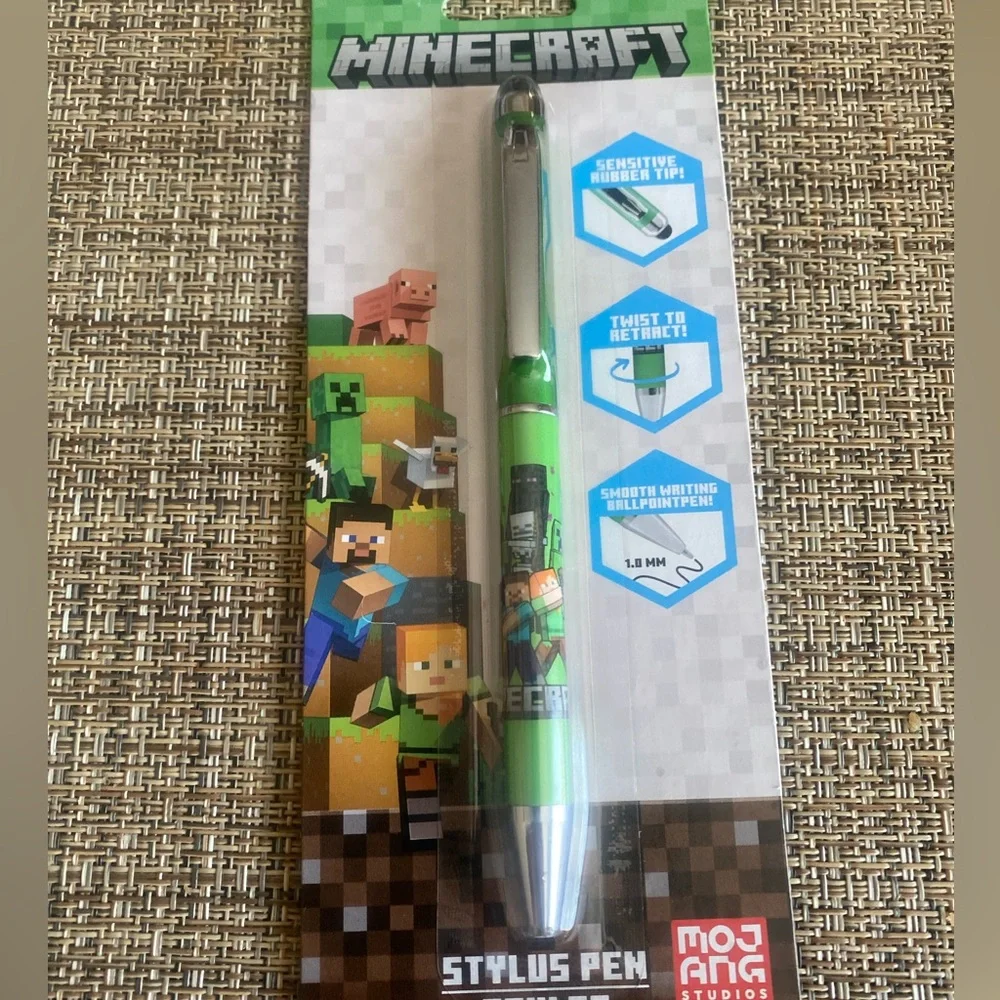 Minecraft Green Stylus Pen with Ballpoint - Mojang